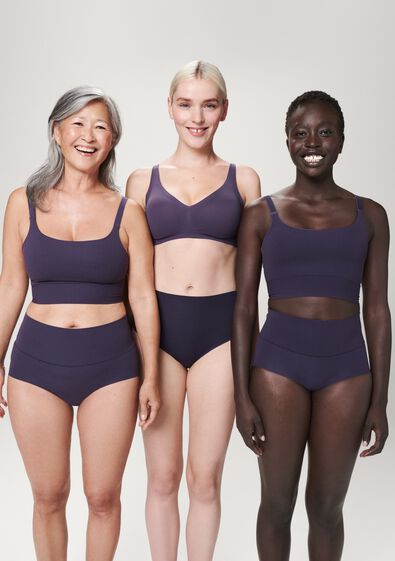 haut non pr&eacute;form&eacute; sans armatures - ultimate comfort violet fonc&eacute; M - 21801085 - HEMA